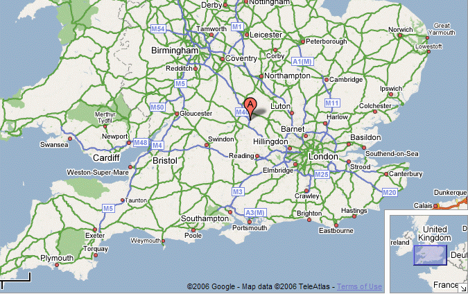 Map showing Oxford Gun Company location